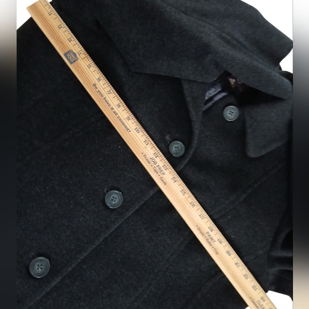 NWT Anne Klein Cashmere Blend Women's Size 18 Classic Charcoal Trench Pea Coat - Picture 6 of 9